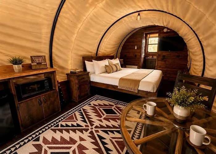 Scenic Riverfront Wagon Retreat Near Wind River Range In Dubois, Wyoming