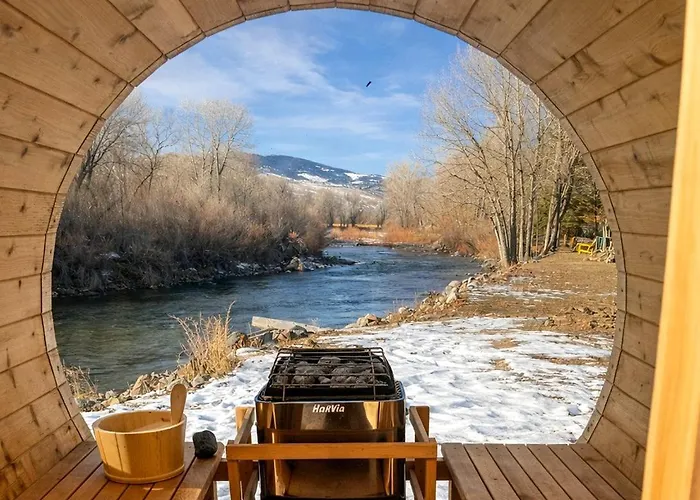 Scenic Riverfront Wagon Retreat Near Wind River Range In Dubois, Wyoming